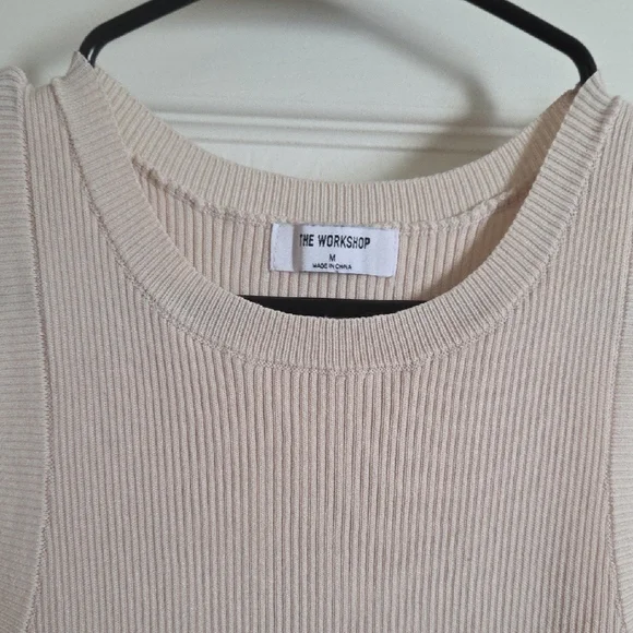 Workshop Republic Clothing Sleeveless Midi Dress in Cream - Picture 4 of 5